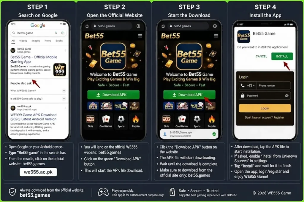 Bet55 Game Download Process